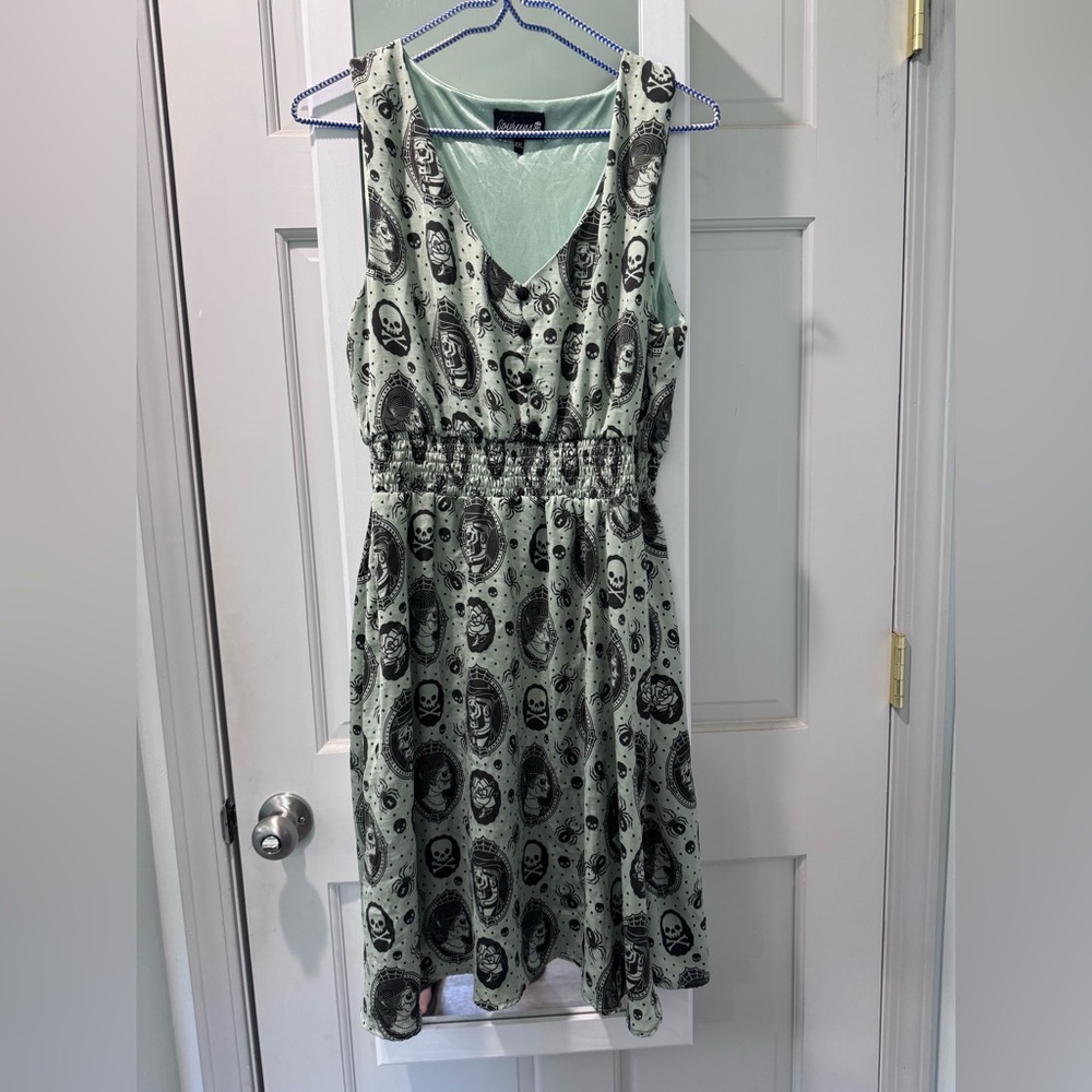Sourpuss rare Skull Print Sleeveless Dress